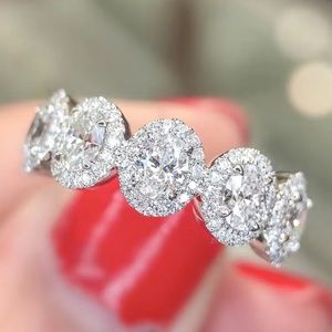 Round Shaped Faux Diamond Zircon Ring Sterling Silver Plated Stamped .925